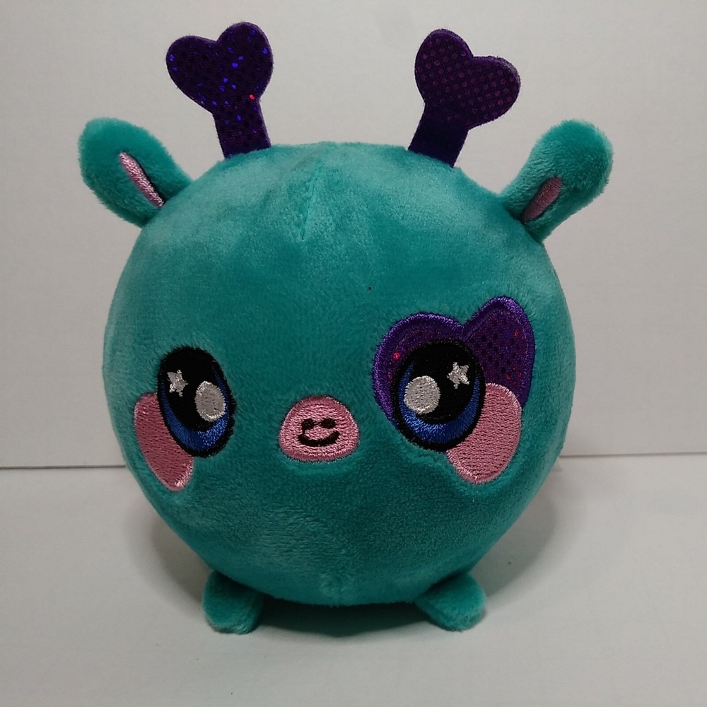 Squeezamals Blue Turquoise Purple Pink Heart Round Stuffed Plush 4 inch 2019